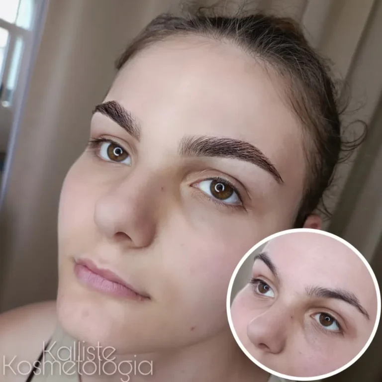 Efekt stylizacji brwi wykonanej w salonie Kalliste w Rzeszowie